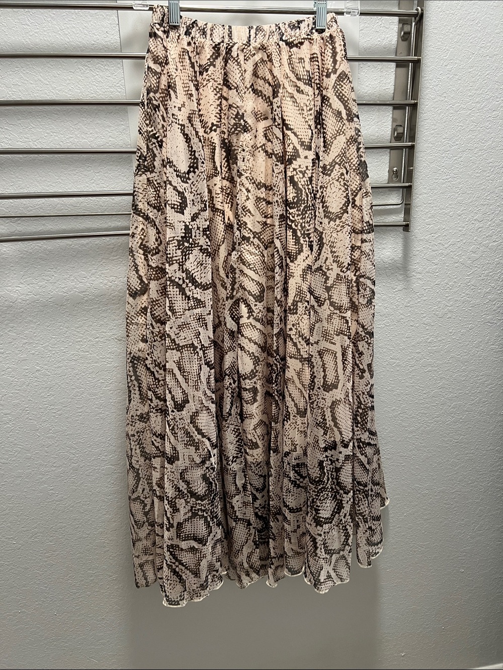 Chicwish Neutral Snake-Print Maxi Skirt